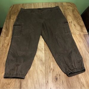 Eileen Fisher Brown Capri Pants Womens Size XL Cuffed Cotton Blend 40x24